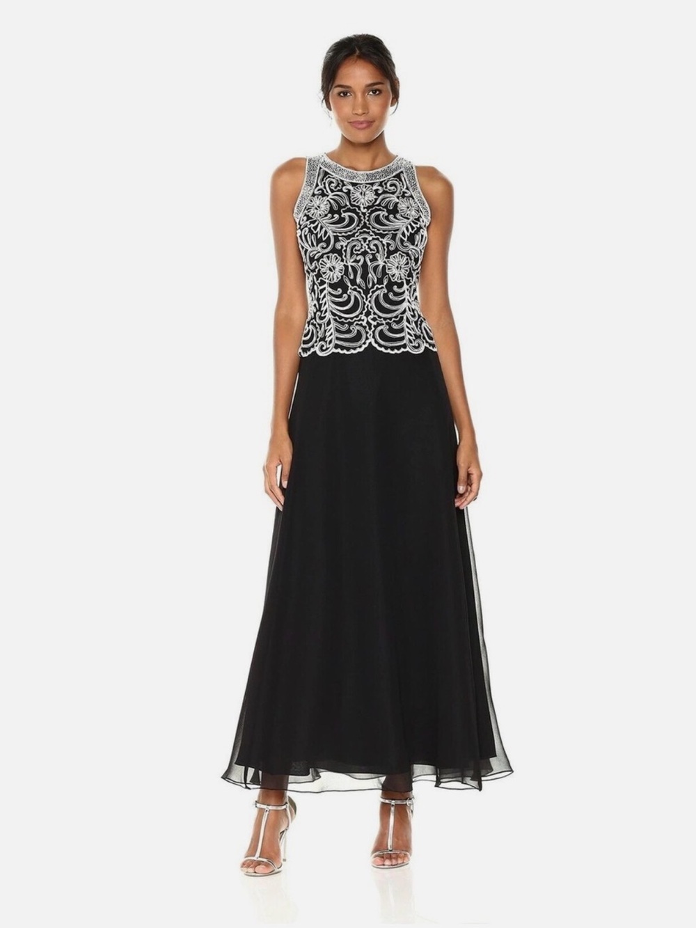 J Kara Women's Sleeveless Embellished A-Line Gown size P10